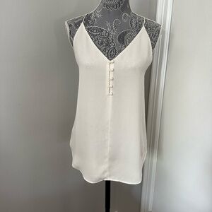 Women’s Loft Small Flowy Chiffon White Spaghetti Strap Halter Blouse